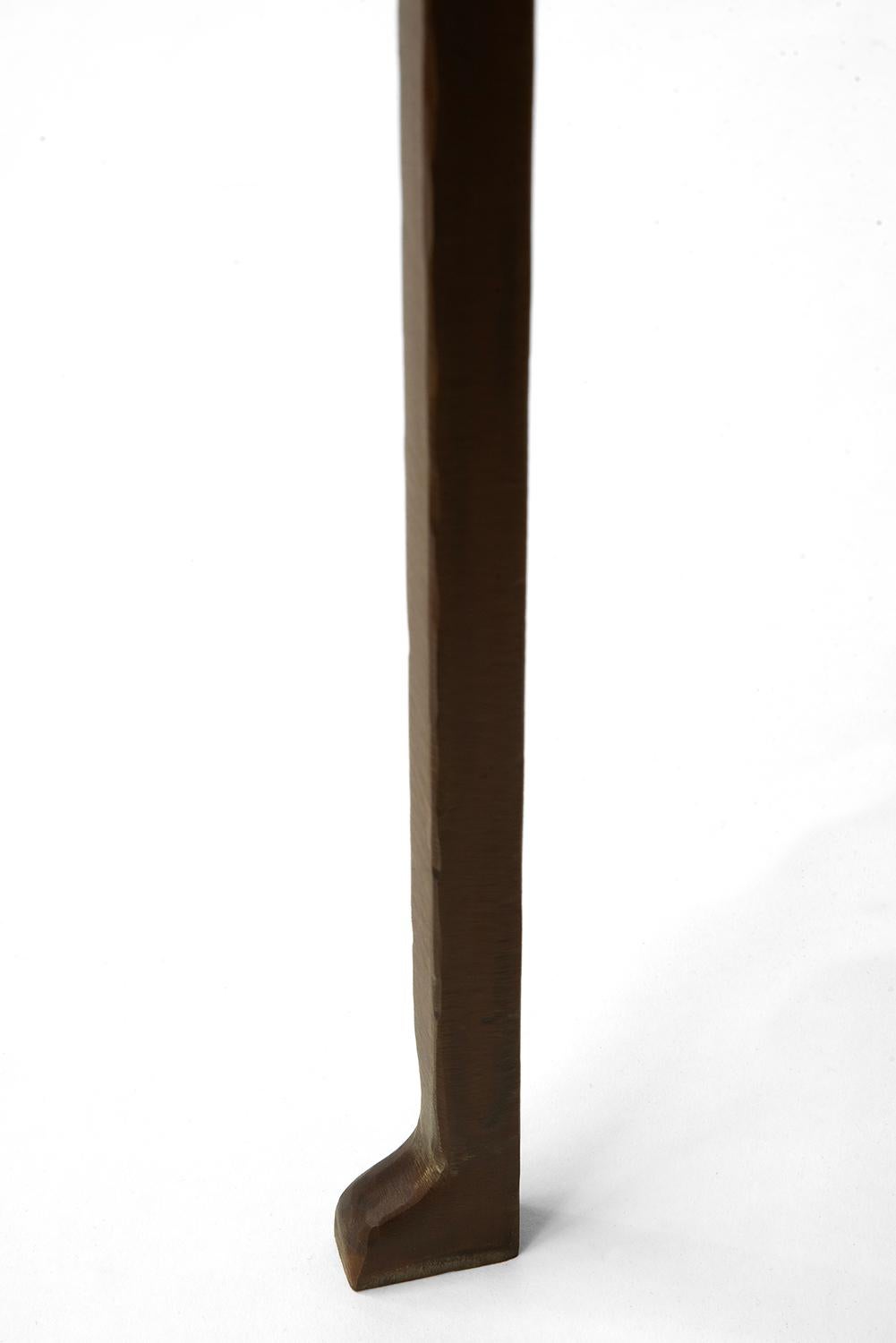 Round Cocktail Side Table Bronze Steel Modern Minimalist Contemporary In New Condition For Sale In Bronx, NY