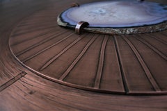 Round Cocktail Table by Belgali Acid Etched Copper and Agate Slices