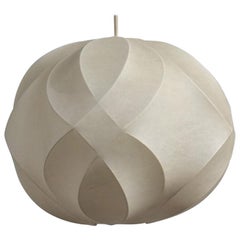 Round Cocoon Italian Design Ceiling Lamp 1960 Italian Design Castiglioni Style