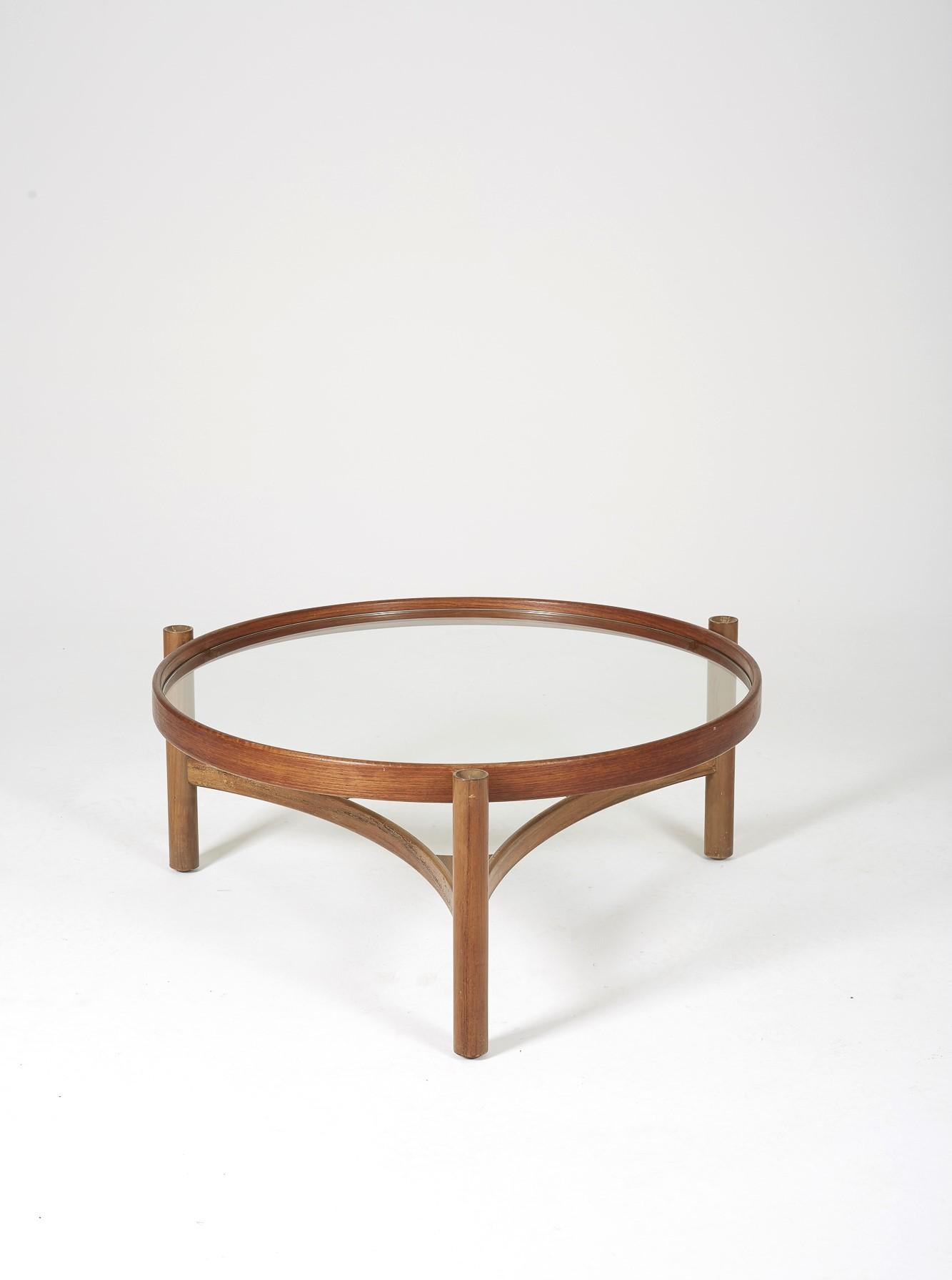Mid-Century Modern Round coffee table 775 Gianfranco Frattini Cassina 1960s 