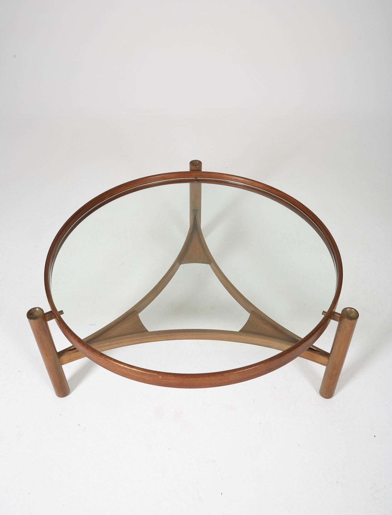 Round coffee table 775 Gianfranco Frattini Cassina 1960s  In Good Condition In PARIS, FR