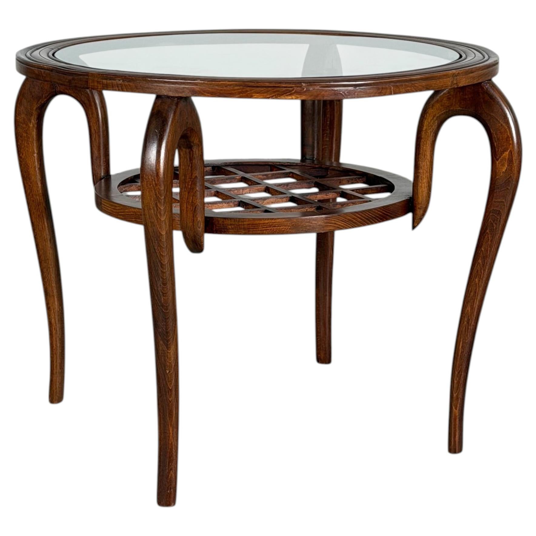 Table basse ronde attribuée à Paolo Buffa pour Serafino Arrighi, années 1950