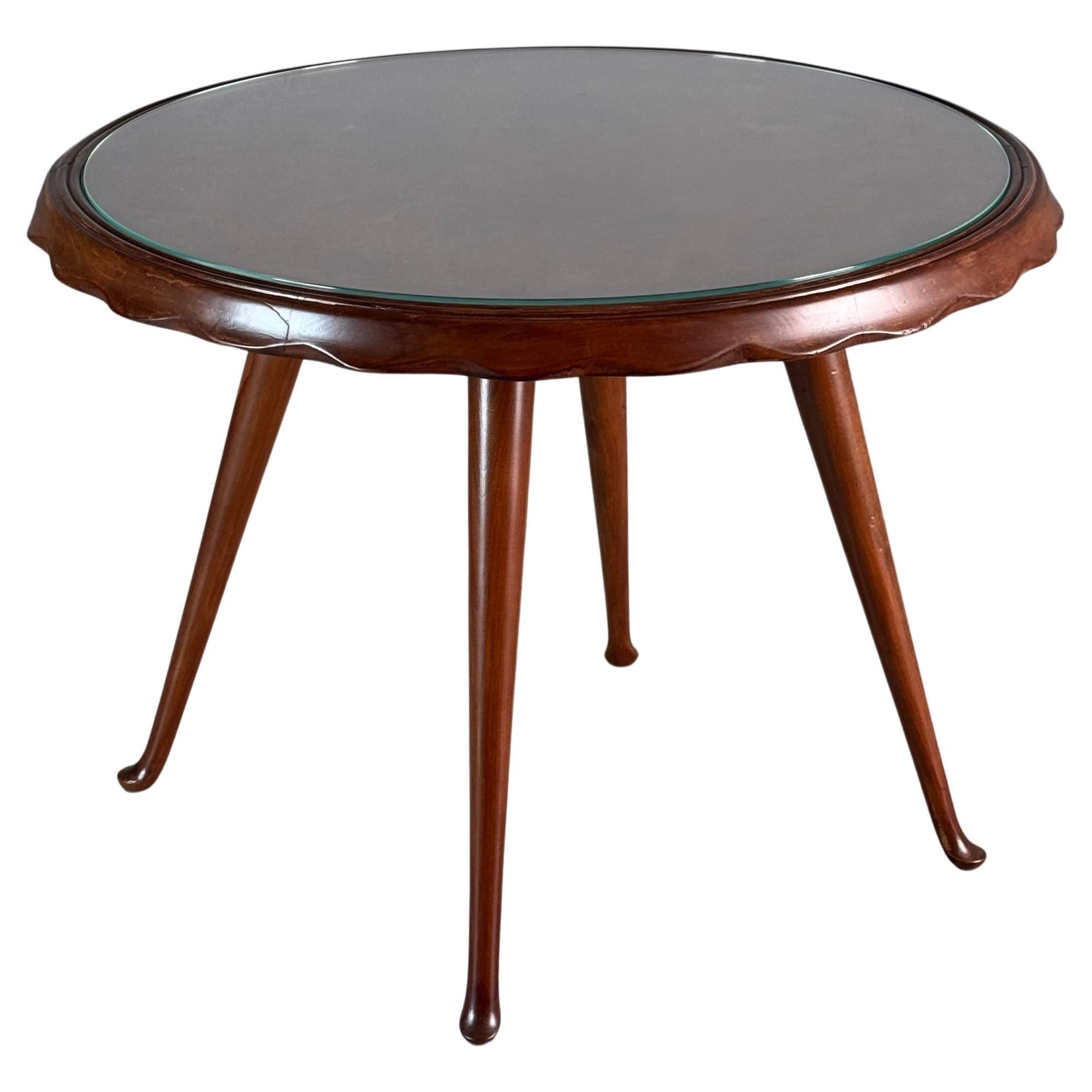 Round Coffee Table Attributed to Paolo Buffa for Arrighi Serafino, Italy 1950s