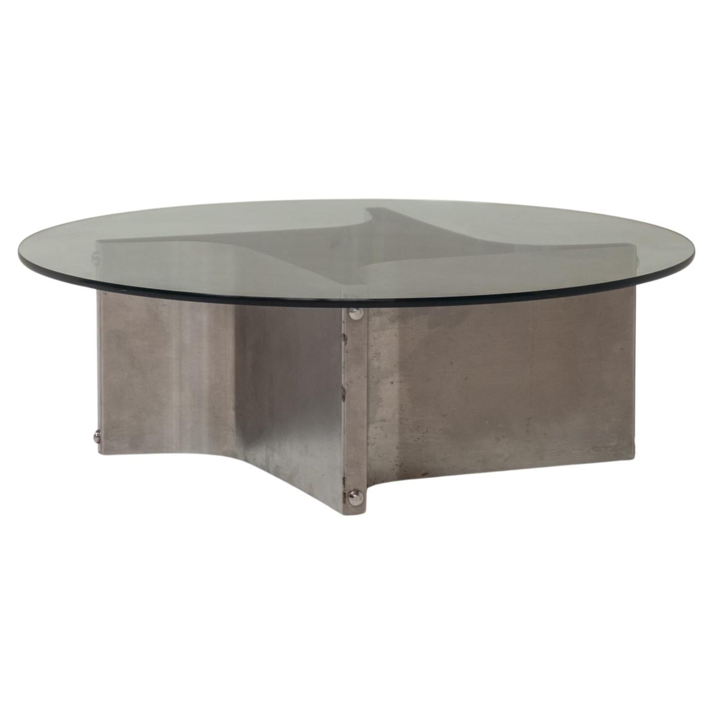 Round coffee table by François Monnet, France, 1970s