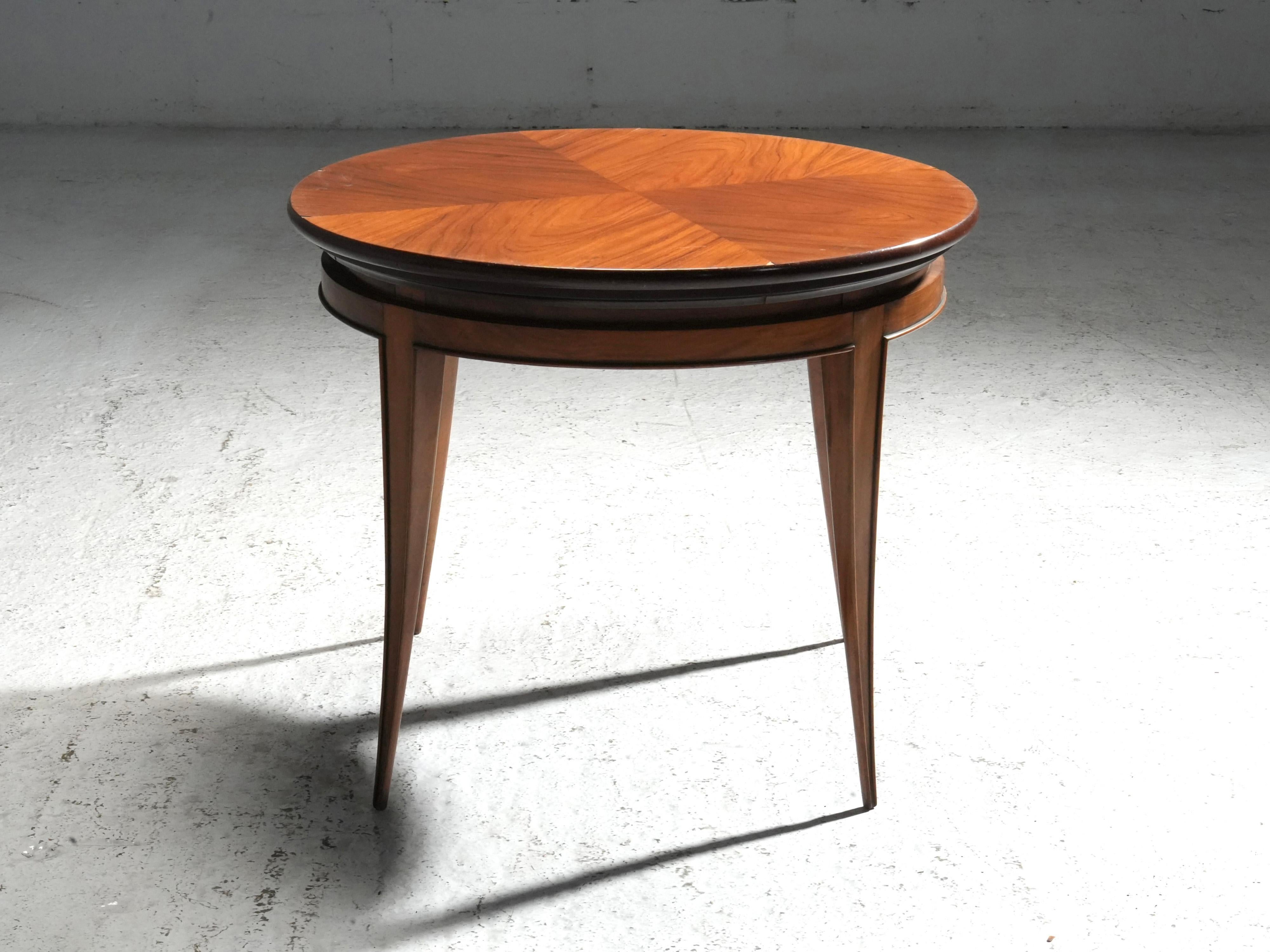 Mesa de centro redonda de Giuseppe Scapinelli en madera, Brasil, años 50 Moderno de mediados de siglo en venta