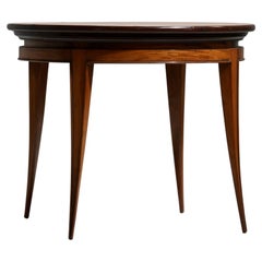 Mesa de centro redonda de Giuseppe Scapinelli en madera, Brasil, años 50