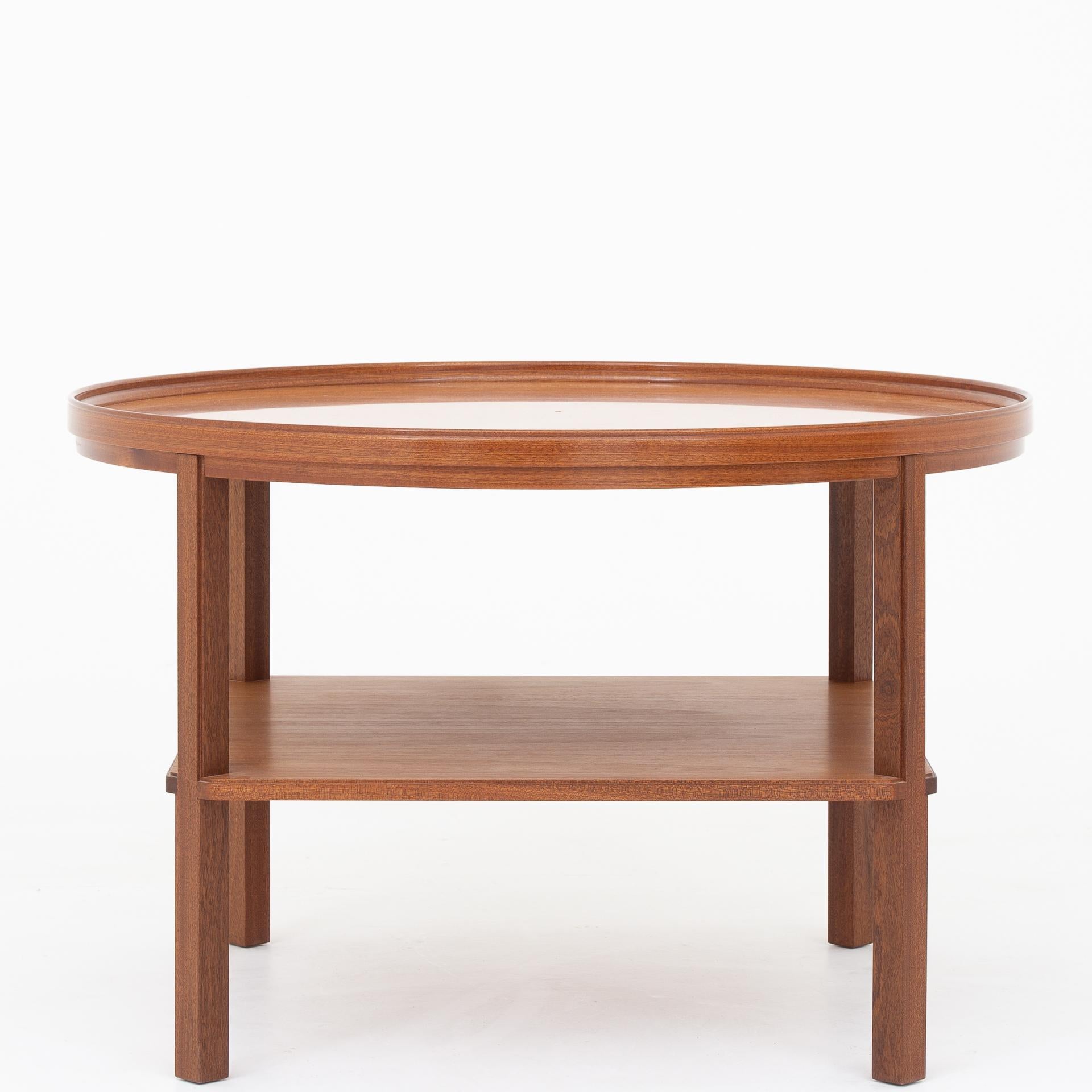 Mahogany Round Coffee Table by Kaare Klint