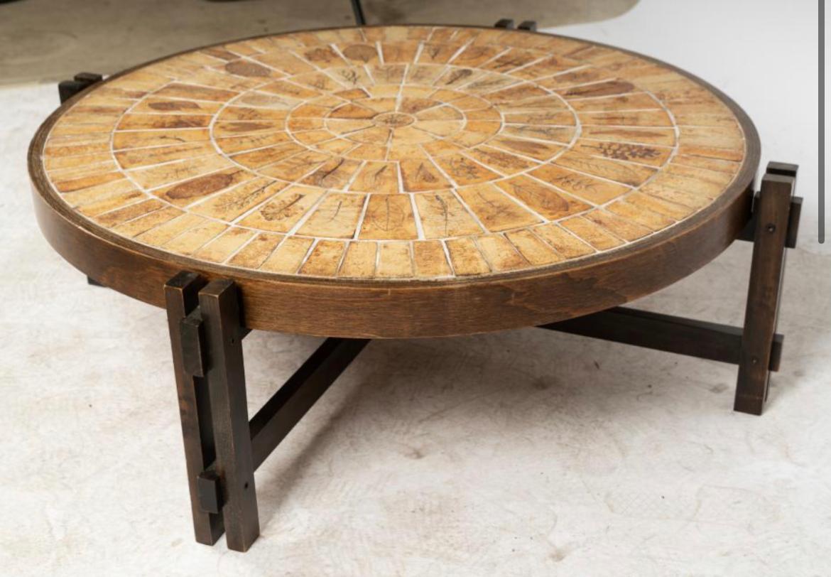 Stone Round Coffee Table by Roger Capron