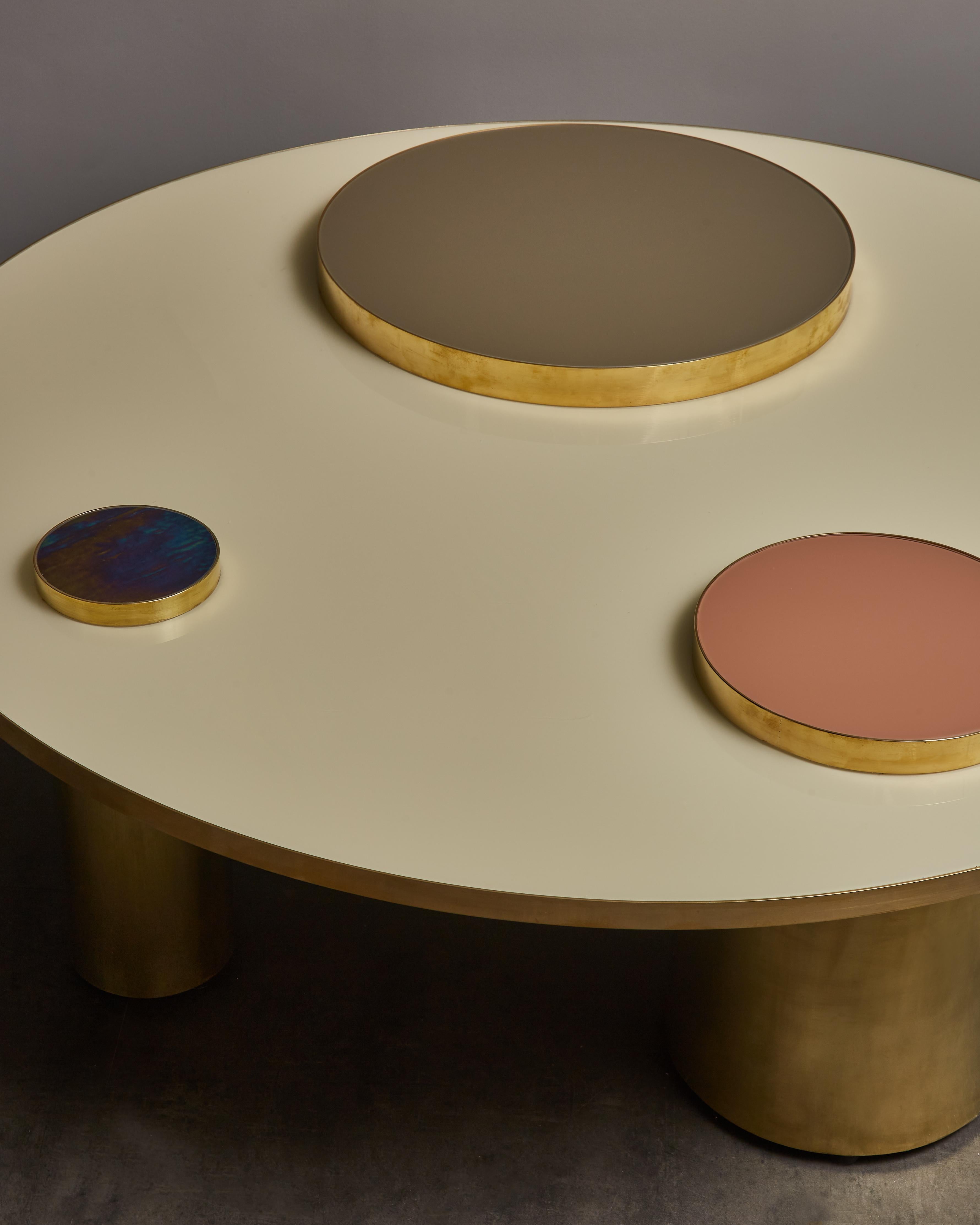 Brass Round Coffee Table by Studio Glustin For Sale