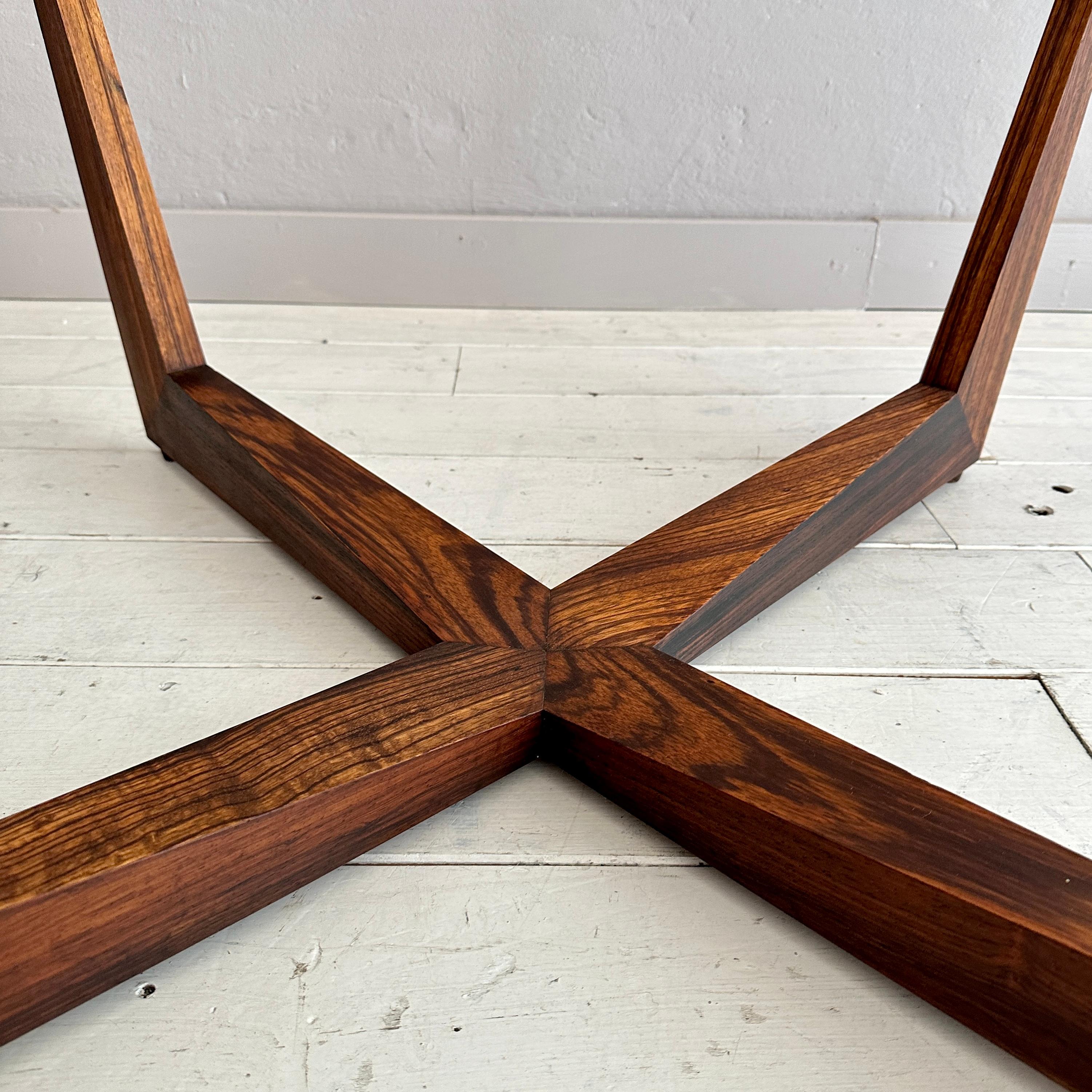 Mid-20th Century Round Coffee Table by Wilhelm Renz in Teak and Glass, around 1960 For Sale
