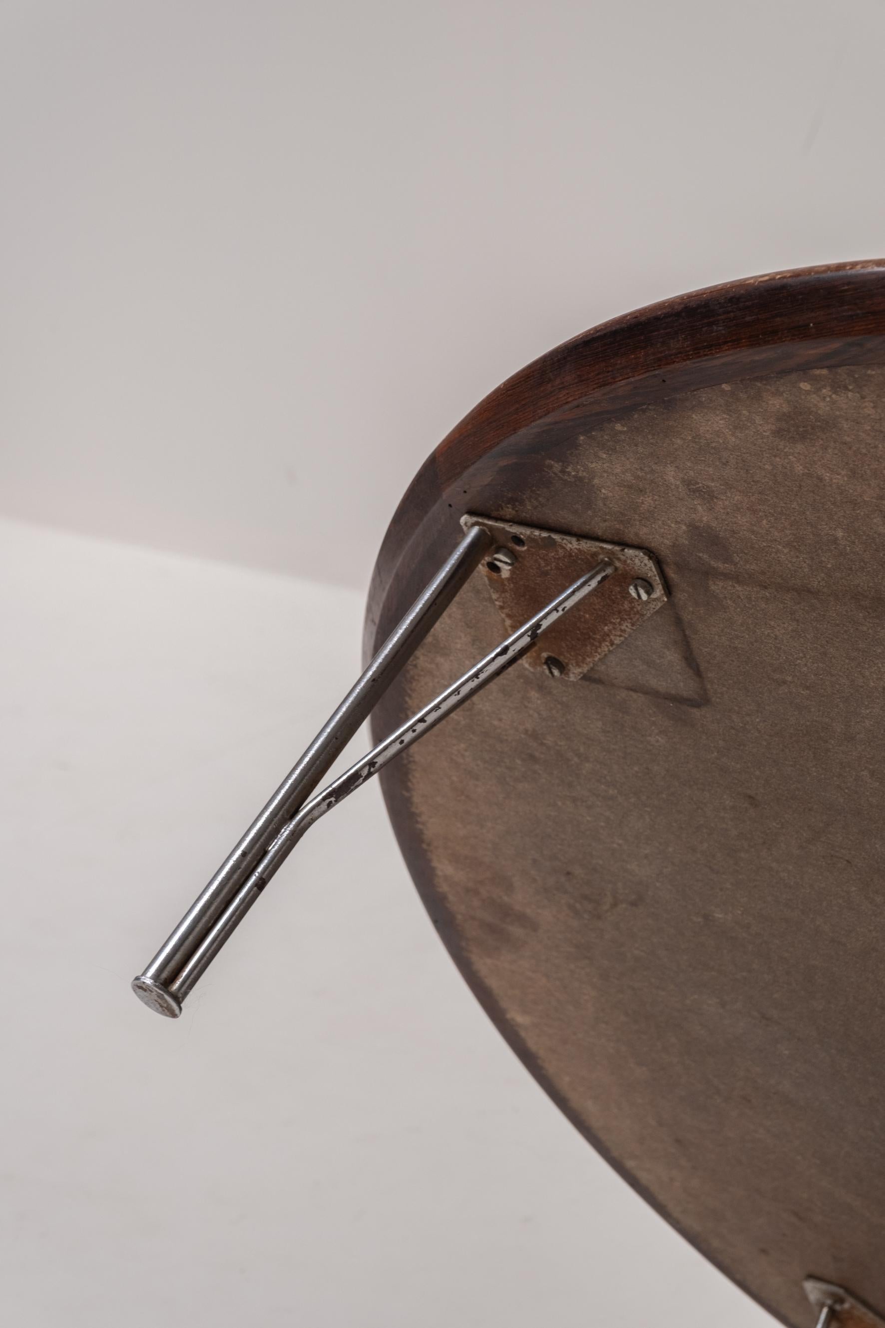 Acier Table basse ronde, Danemark, 1970 en vente