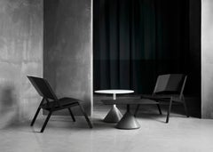 Round Coffee Table 'DING' Made of Concrete and Aluminum 'Black'