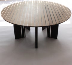 Round Coffee Table with ebonized oak and clear resin by Jonathan Field.
