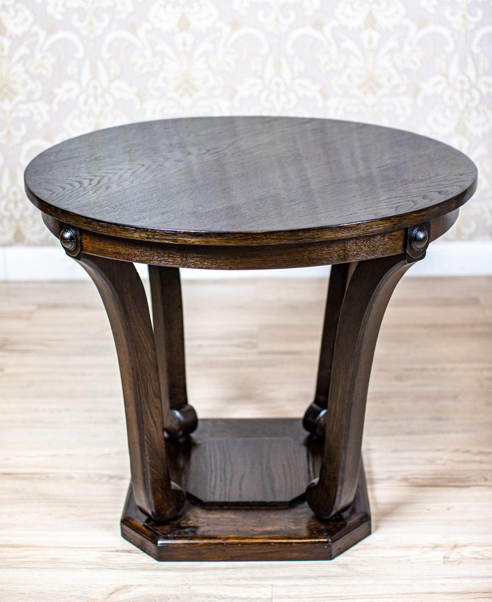 Polish Round Coffee Table from the Interwar Period