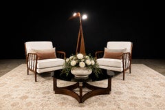 Round Coffee Table in Bent Rosewood & Glass by Novo Rumo, Brazil, 1960s