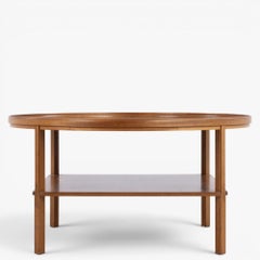 Table basse ronde en acajou de Kaare Klint