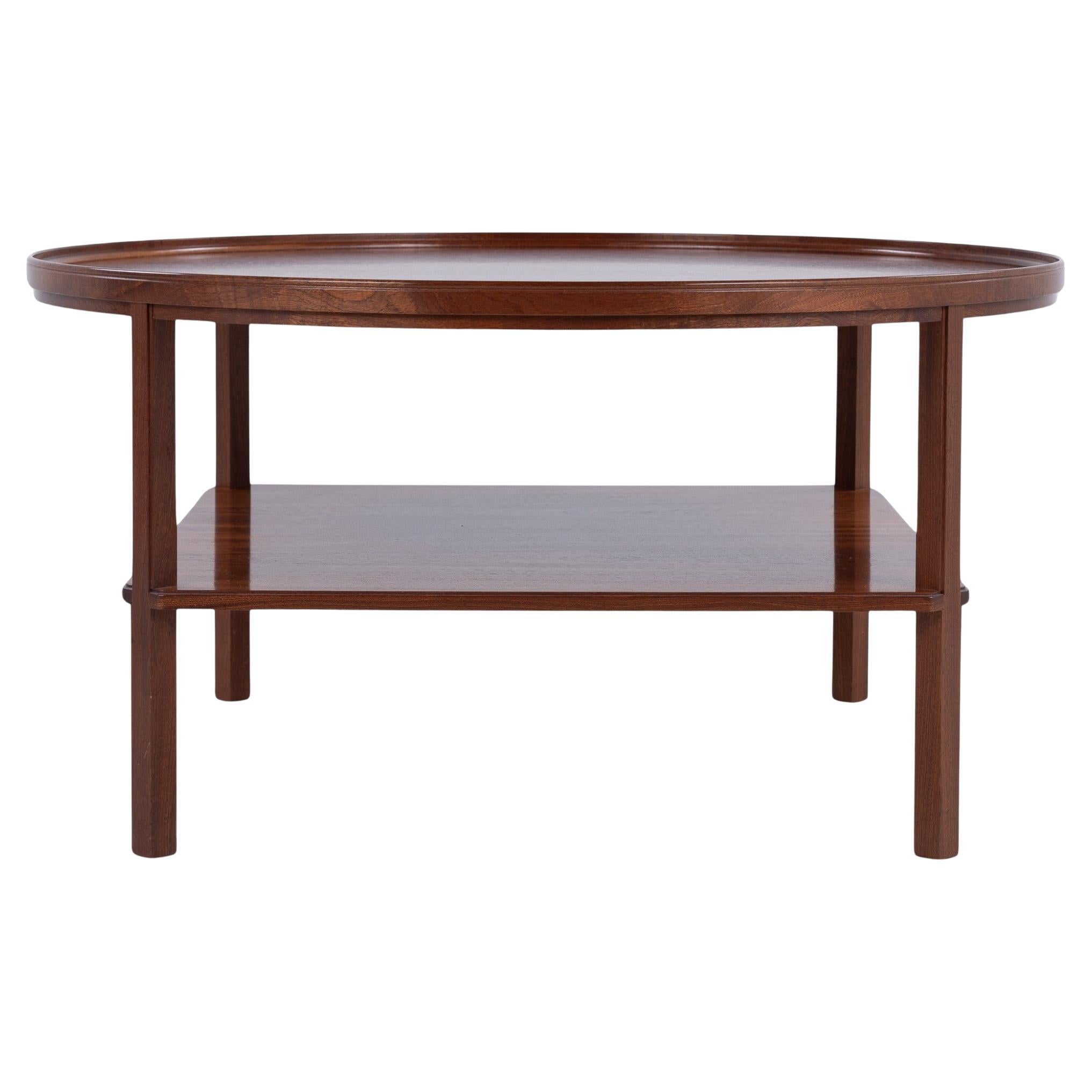 Table basse ronde en acajou de Kaare Klint