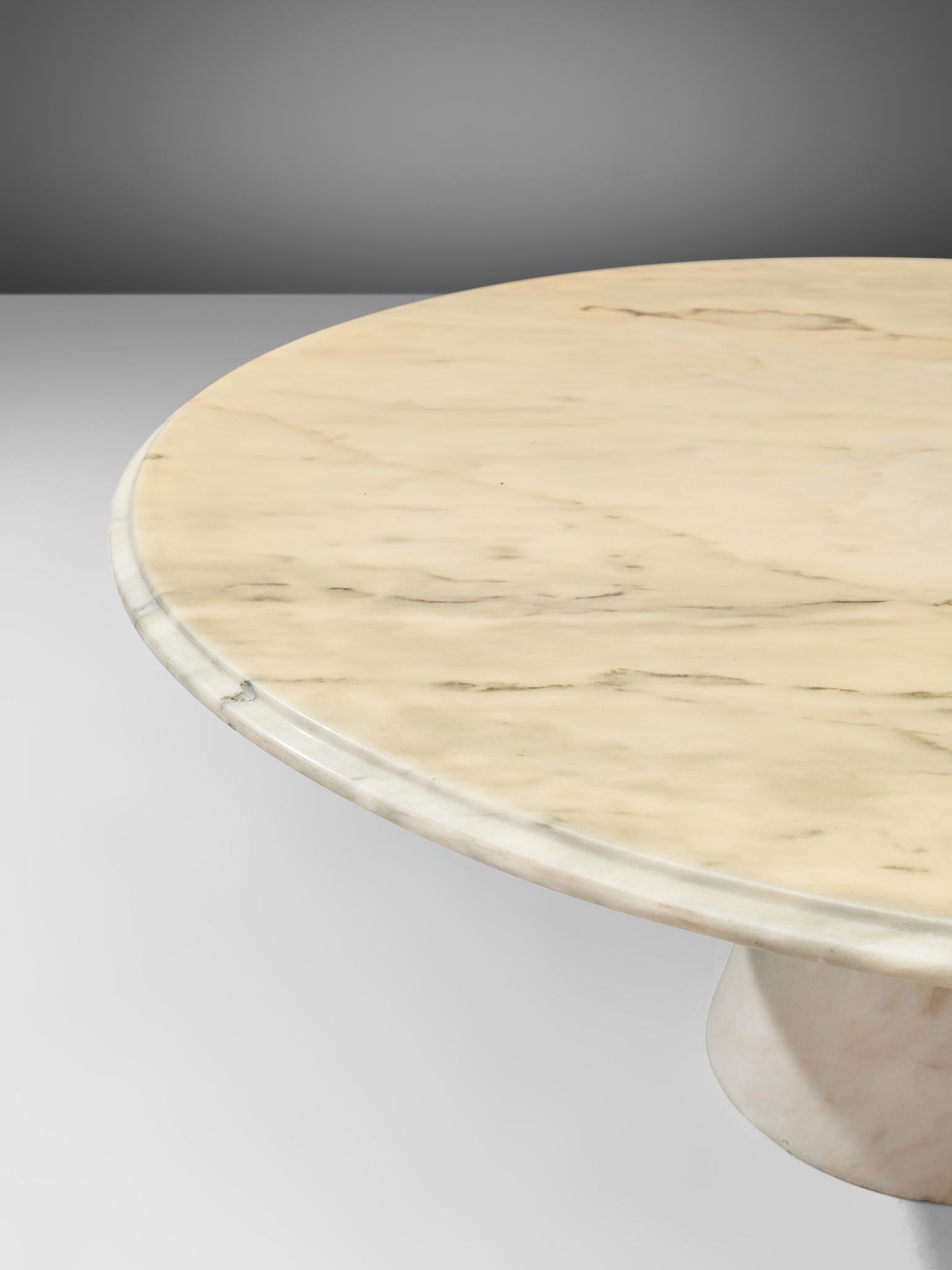 Round Coffee Table in Marble, 1970s In Good Condition In Waalwijk, NL