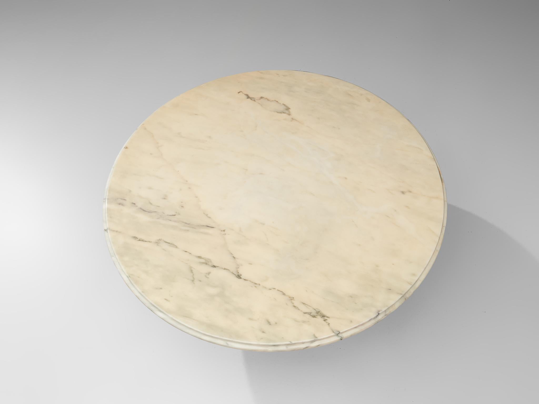 Late 20th Century Round Coffee Table in Marble, 1970s