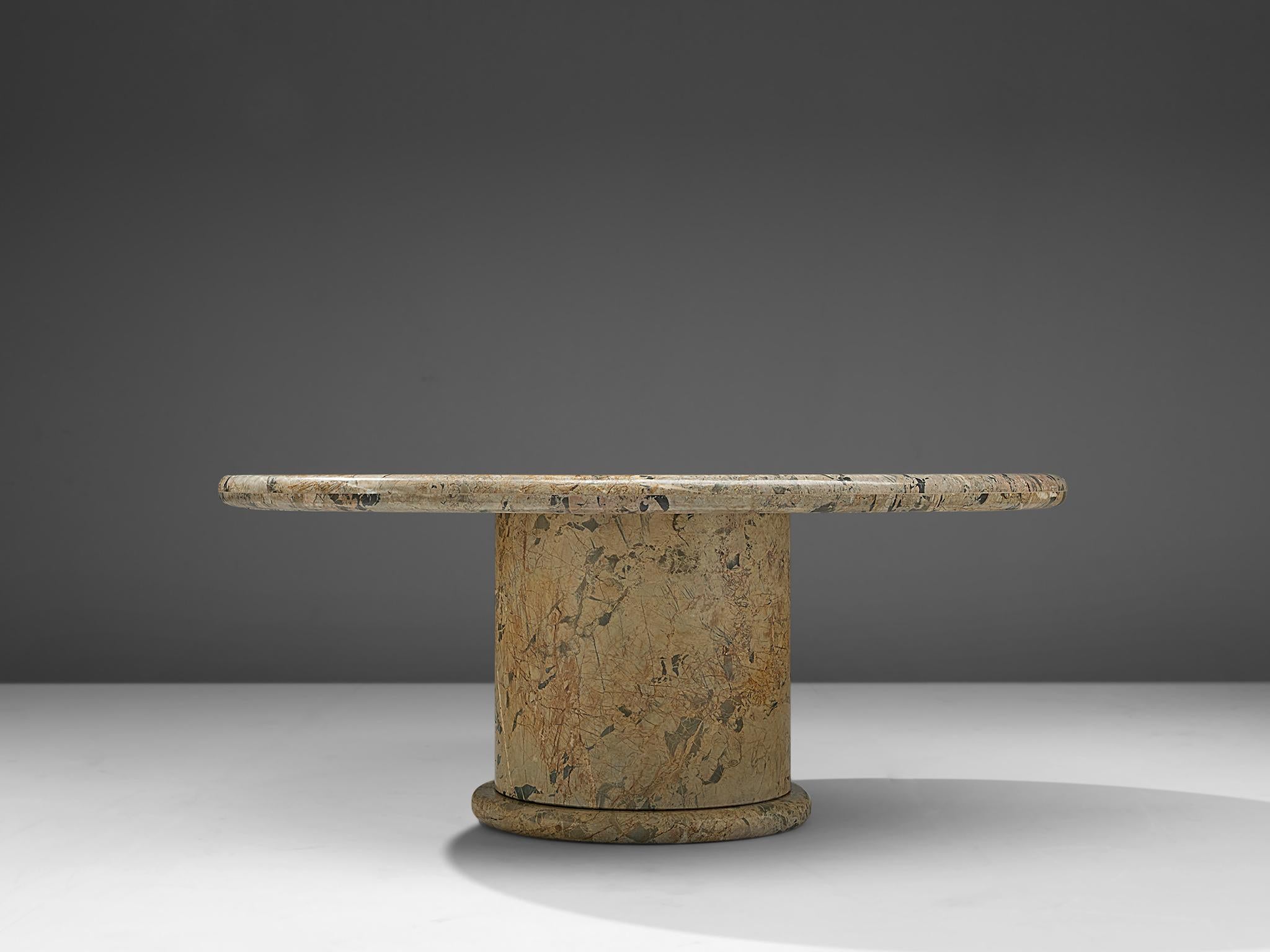 Post-Modern Round Coffee Table in Marble