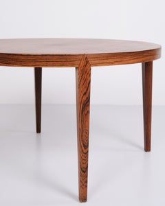 Round Coffee Table In Rosewood By Severin Hansen For Haslev Furniture, 1960's