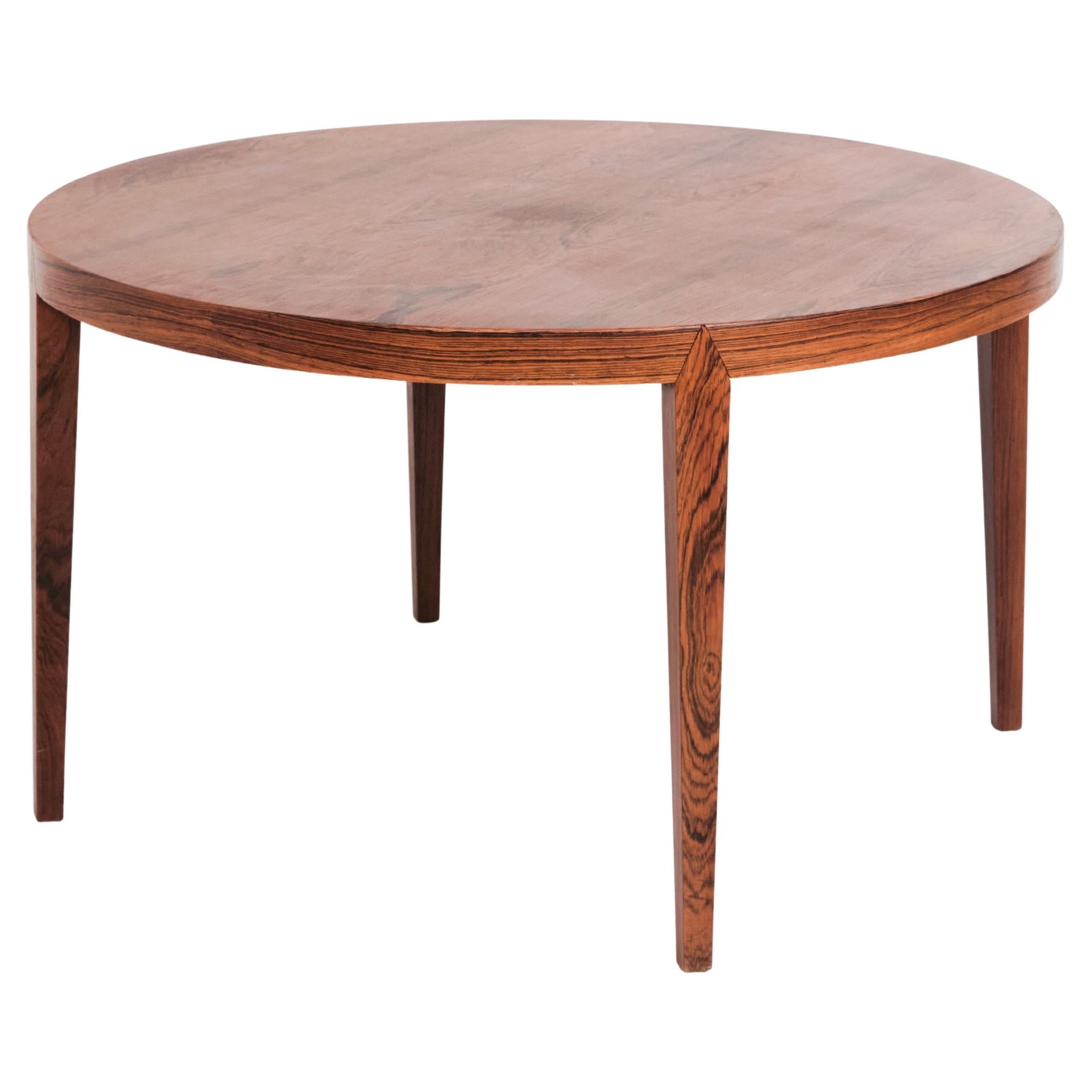 Round Coffee Table In Rosewood By Severin Hansen For Haslev Furniture, 1960
s For Sale