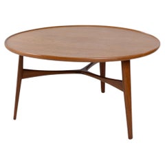 Round coffee table in teak by Ejner Larsen & Aksel Bender Madsen