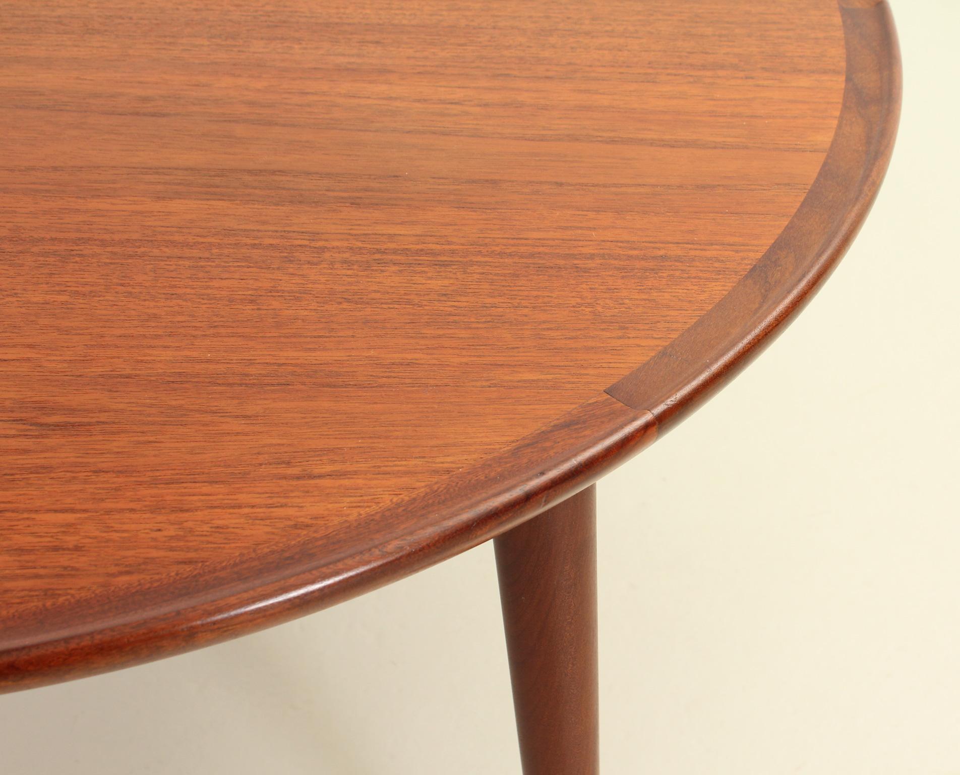 Round Coffee Table in Teak Wood by BC Møbler, Denmark, 1960's For Sale 2