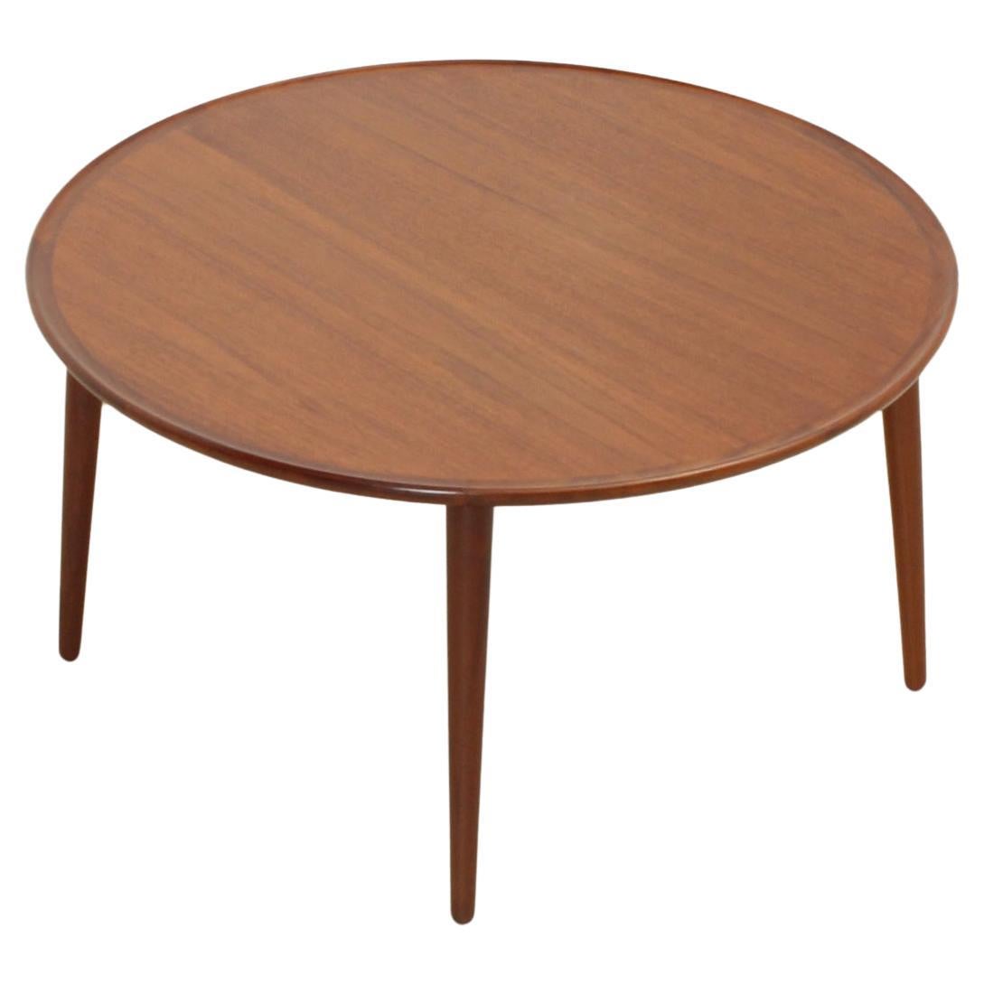 Table basse ronde en bois de teck par BC Møbler, Danemark, années 1960