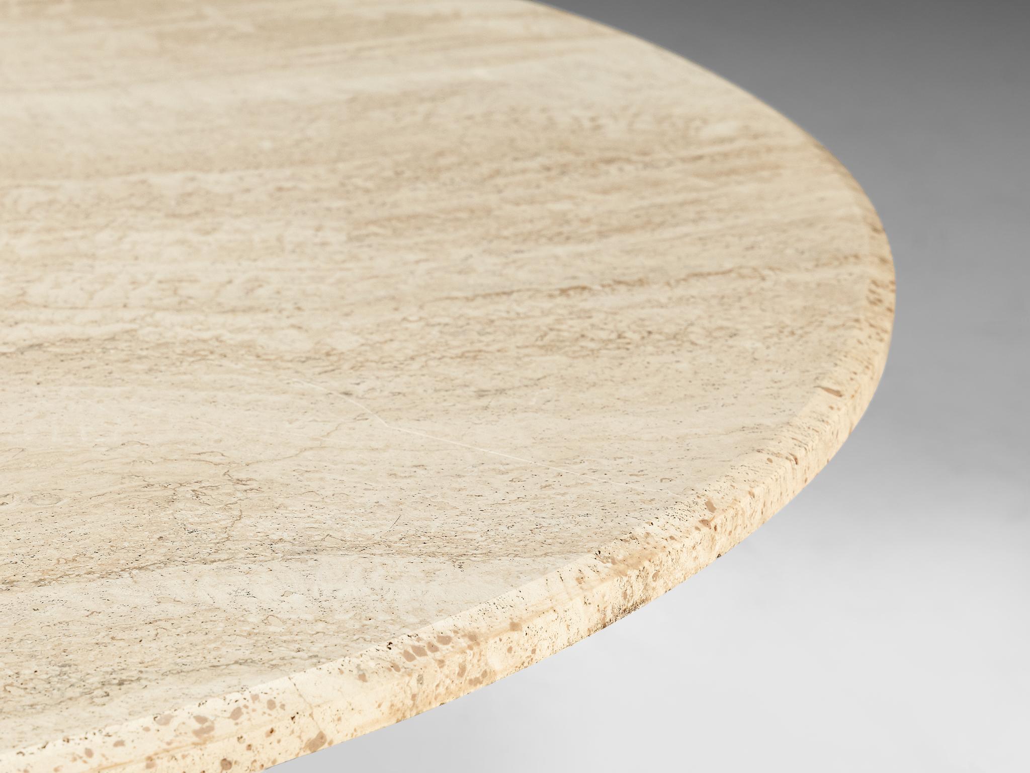 Round Coffee Table in Travertine 1