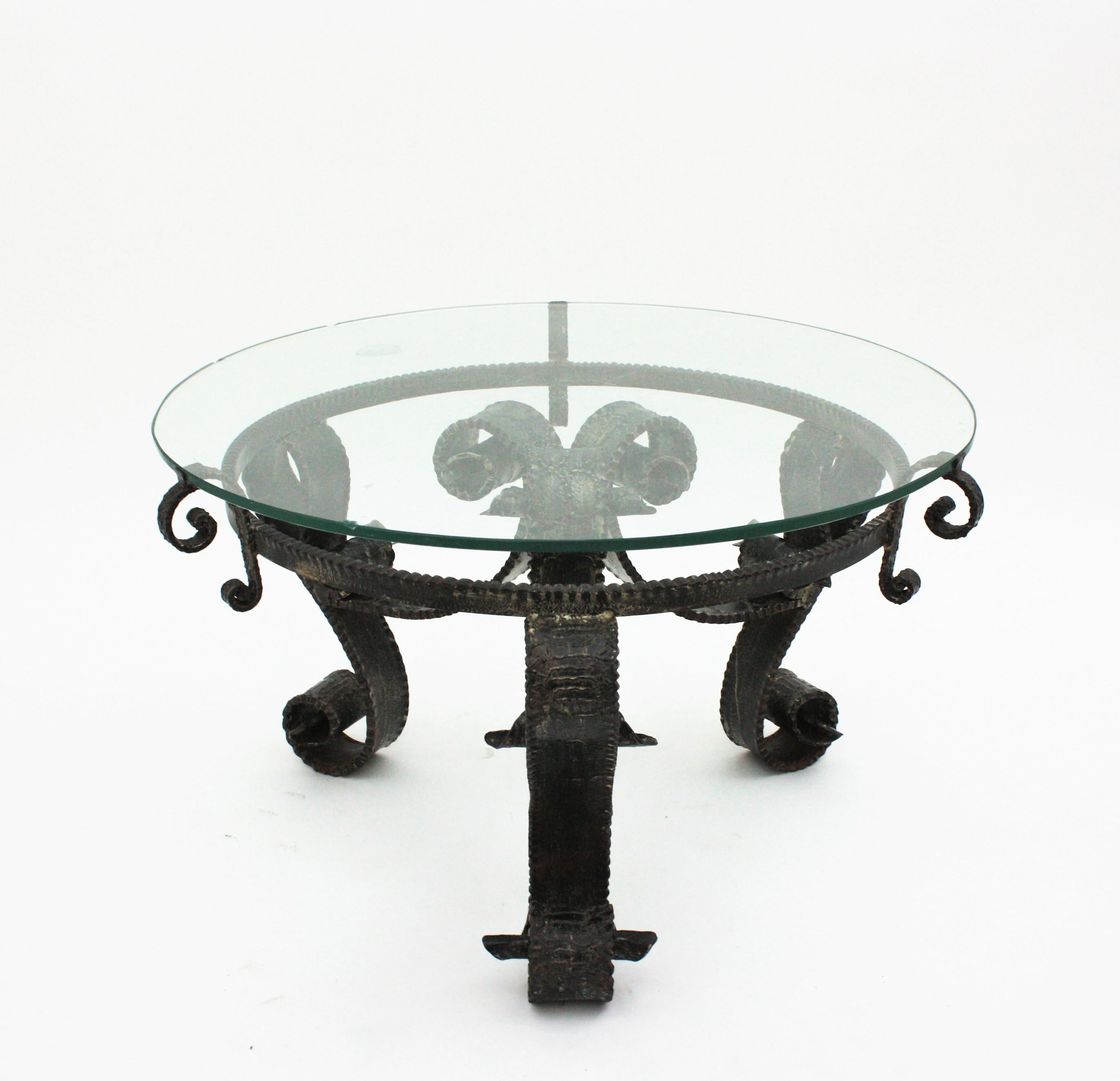 small wrought iron coffee table
