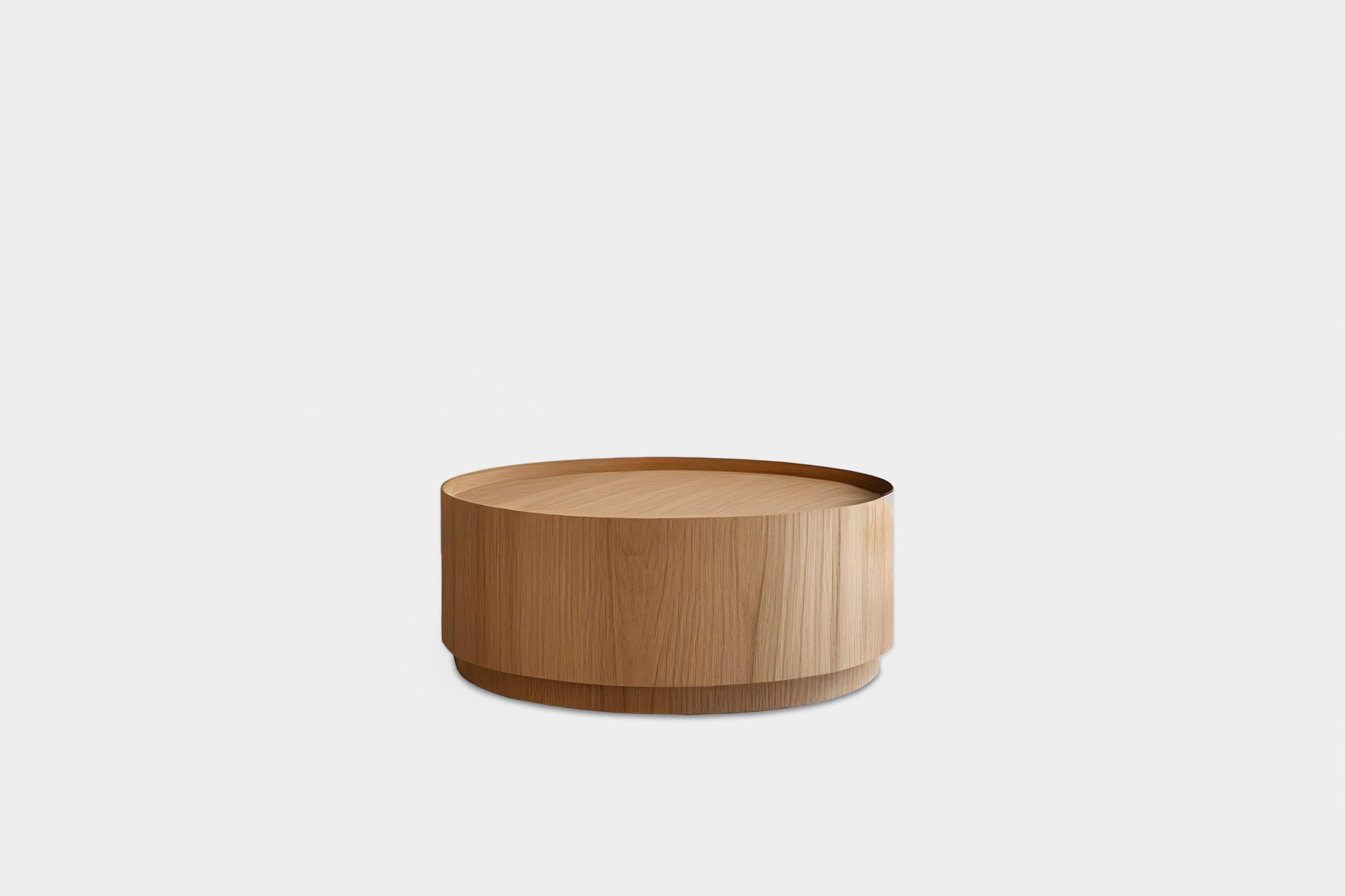 Wood Round Coffee Table Made of Oak Veneer by Nono Furniture For Sale
