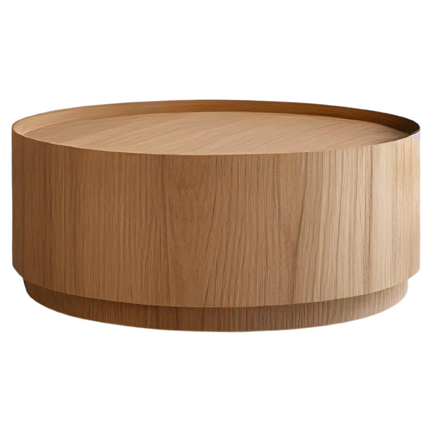 Table basse ronde en placage d'Oak Oak par NONO Furniture en vente