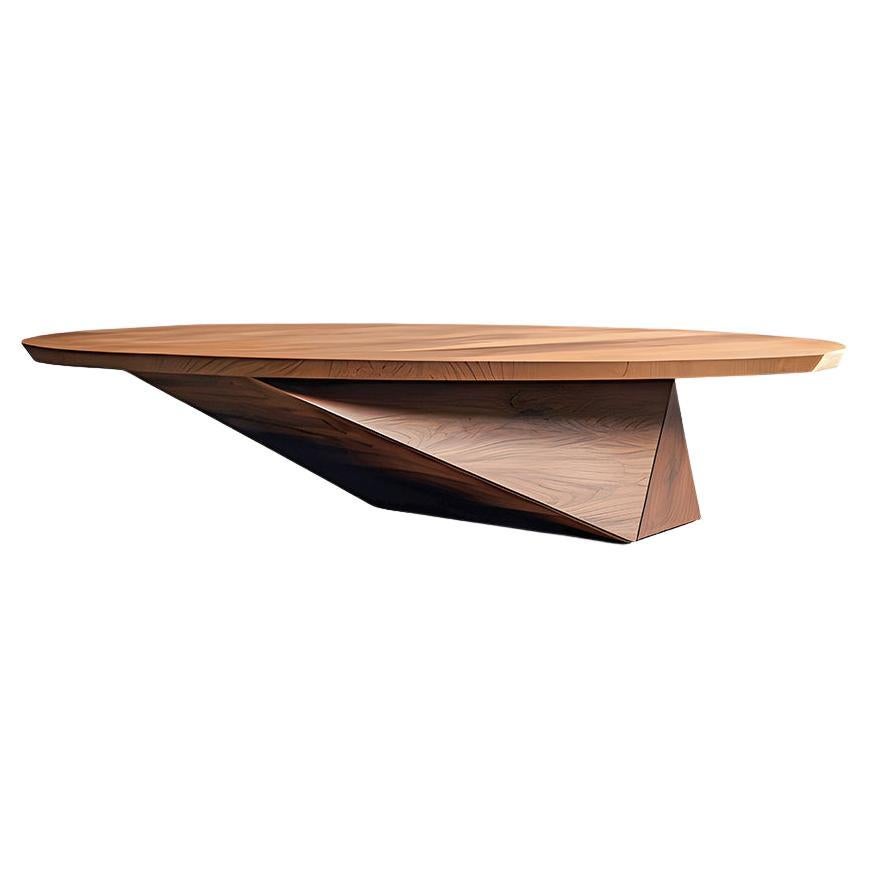 Angular Design Solace 14 : Table basse en noyer massif avec piètement lourd
