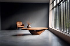 Solace 15: Elegant Solid Wood Coffee Table with Orthogonal Lines