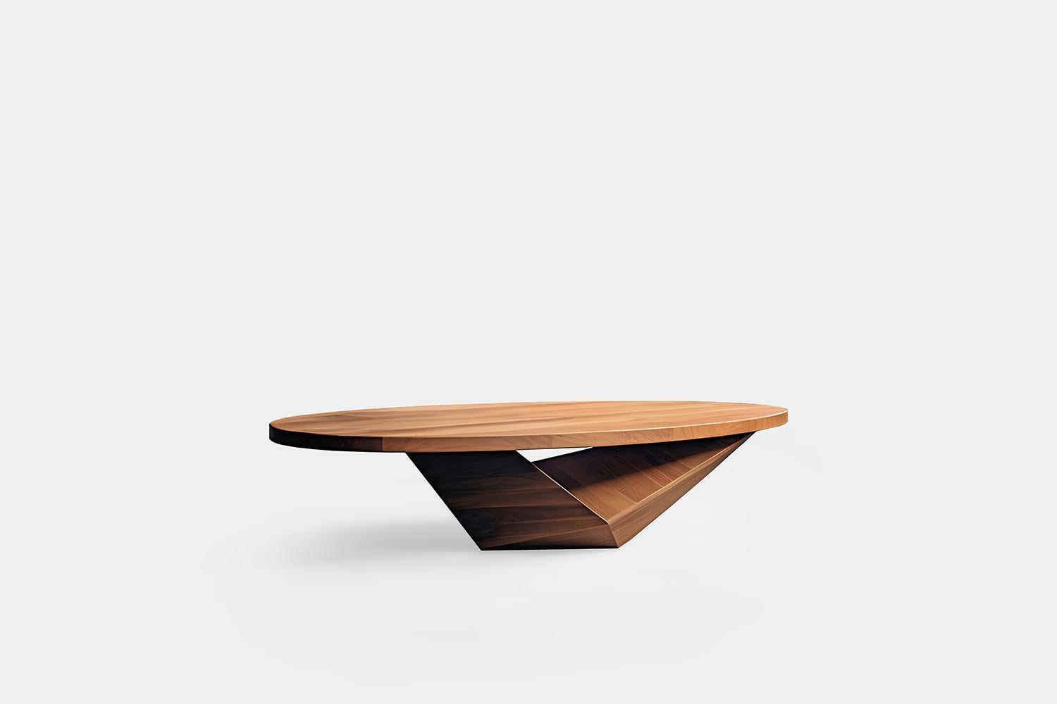 Mexican Solace 15: Elegant Solid Wood Coffee Table with Orthogonal Lines For Sale