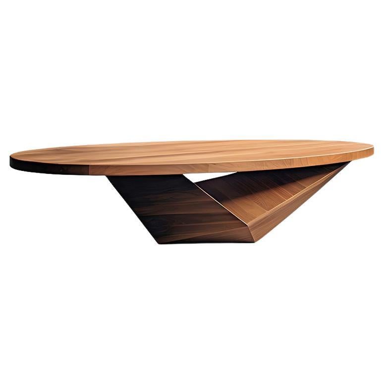 Solace 15: Elegant Solid Wood Coffee Table with Orthogonal Lines For Sale