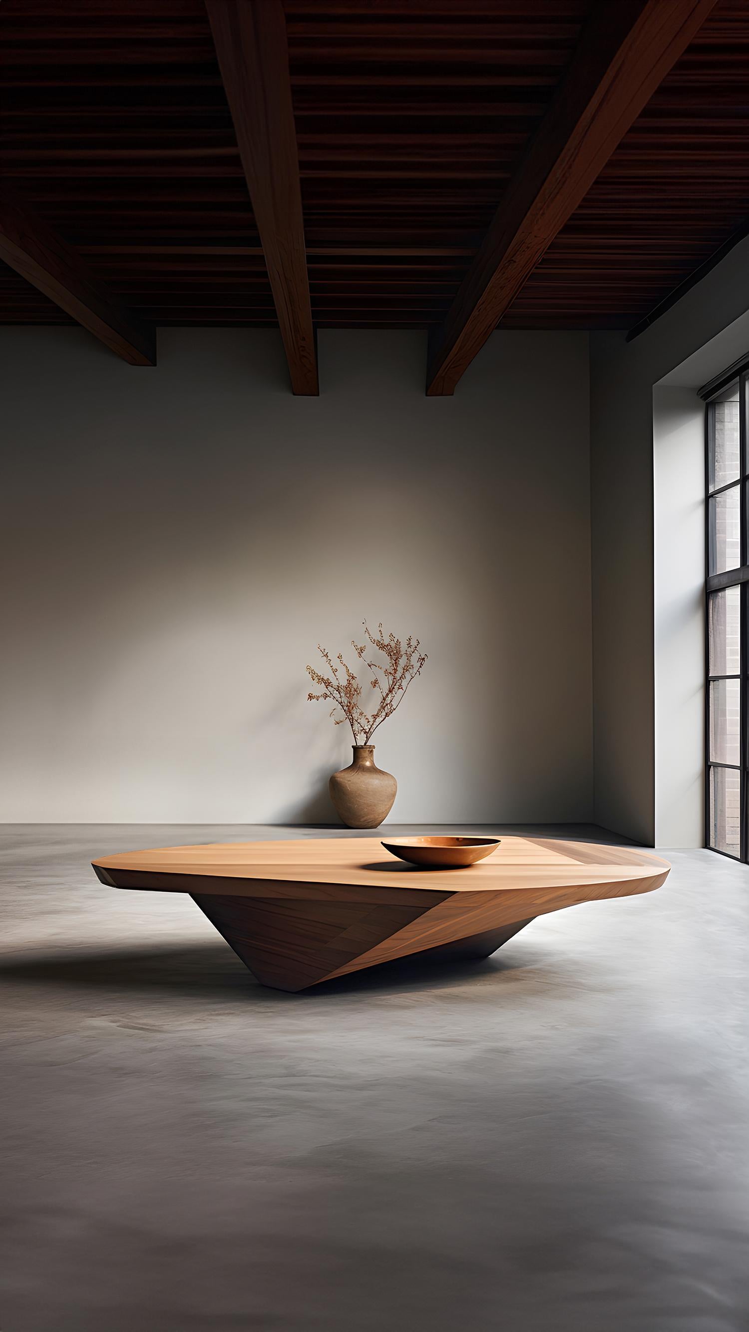 Formal Elegance Solace 17: Solid Wood Coffee Table with Straight Lines In New Condition For Sale In Estado de Mexico CP, Estado de Mexico