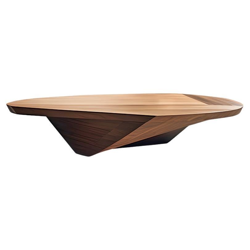 Formal Elegance Solace 17: Solid Wood Coffee Table with Straight Lines For Sale