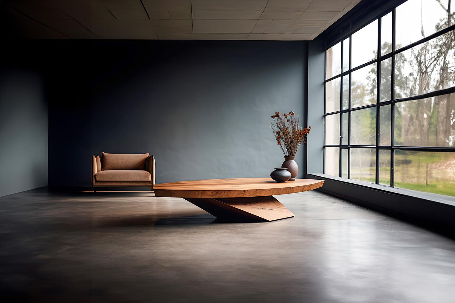 Mid-Century Modern Form Meets Function Solace 22 : Table en noyer massif avec piètement lourd et élégant en vente