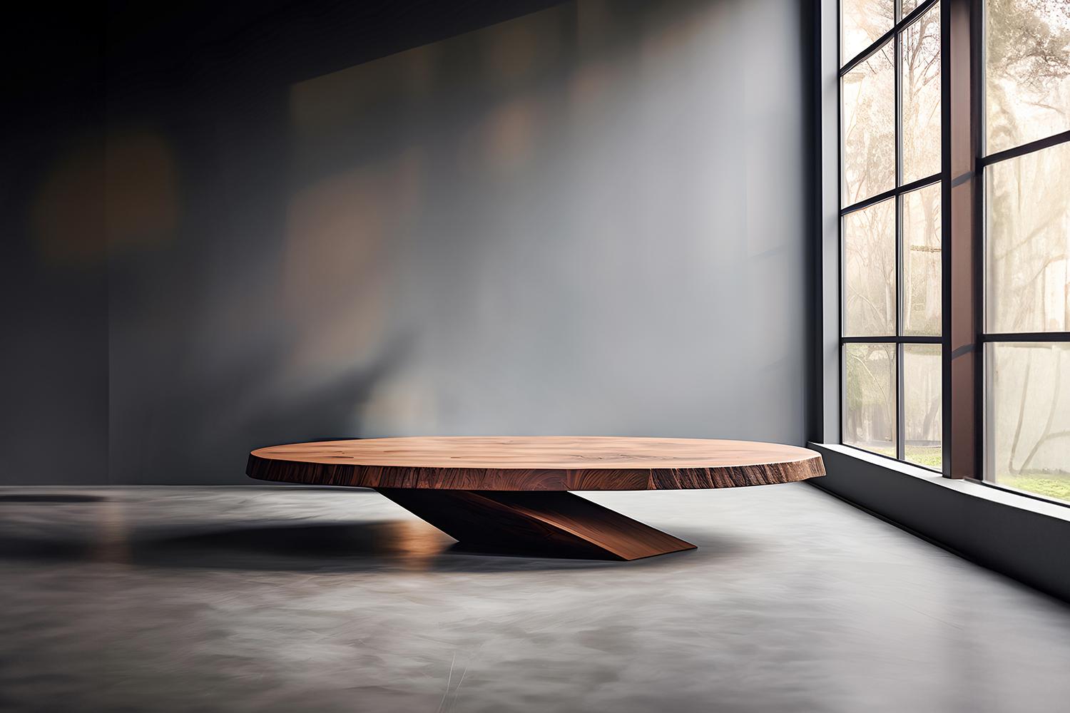 Mexican Form Meets Function Solace 22: Solid Walnut Table with Heavy, Elegant Base For Sale