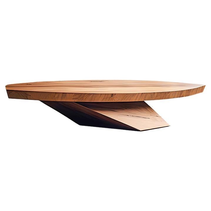 Form Meets Function Solace 22: Solid Walnut Table with Heavy, Elegant Base For Sale