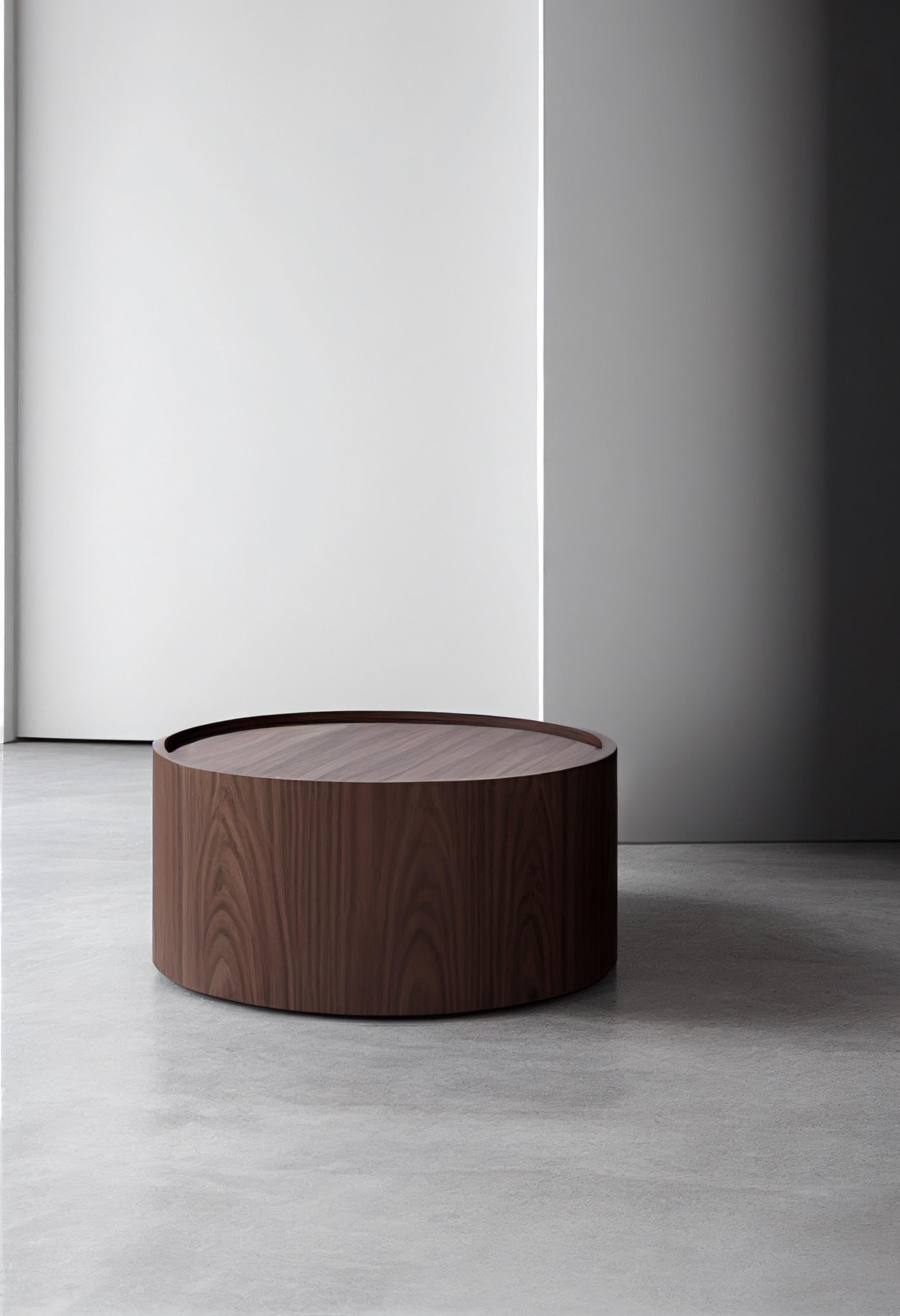 Wood Round Coffee Table Made of Walnut Veneer by Nono Furniture For Sale