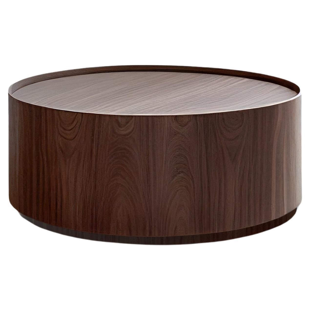 Round Coffee Table Made of Walnut Veneer by Nono Furniture For Sale