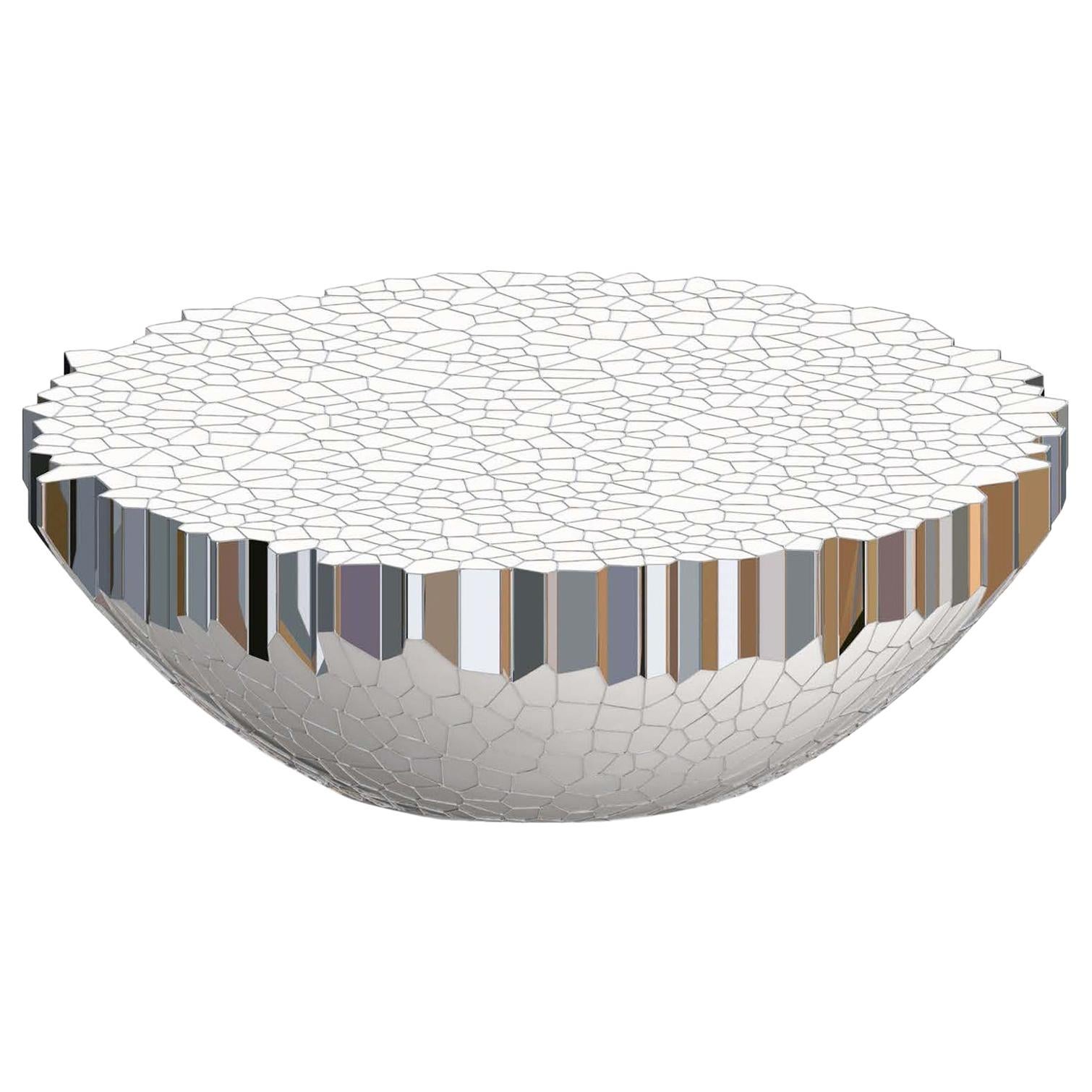 Round Coffee Table 'MY Collection' Michael Young Polished Stainless Steel Enamel
