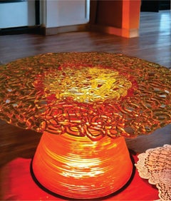 Round Coffee Table – Purple Touch – A Mesmerizing Fusion of Light and Design