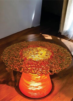 Round Coffee Table – Purple Touch – A Mesmerizing Fusion of Light and Design