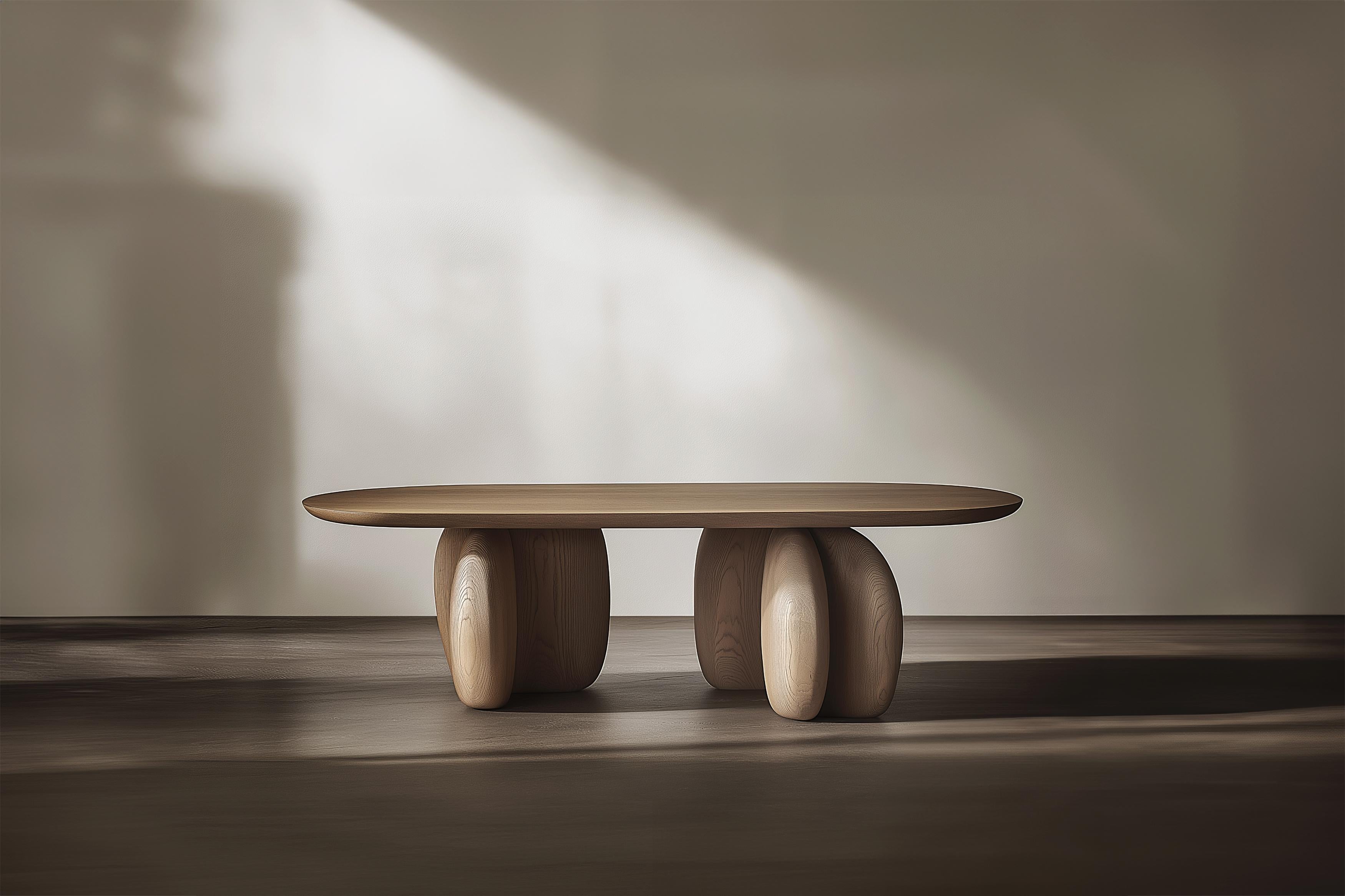 Brutalisme Table basse ronde Serie 52 - Sereno by Joel Escalona avec pieds en galets en vente