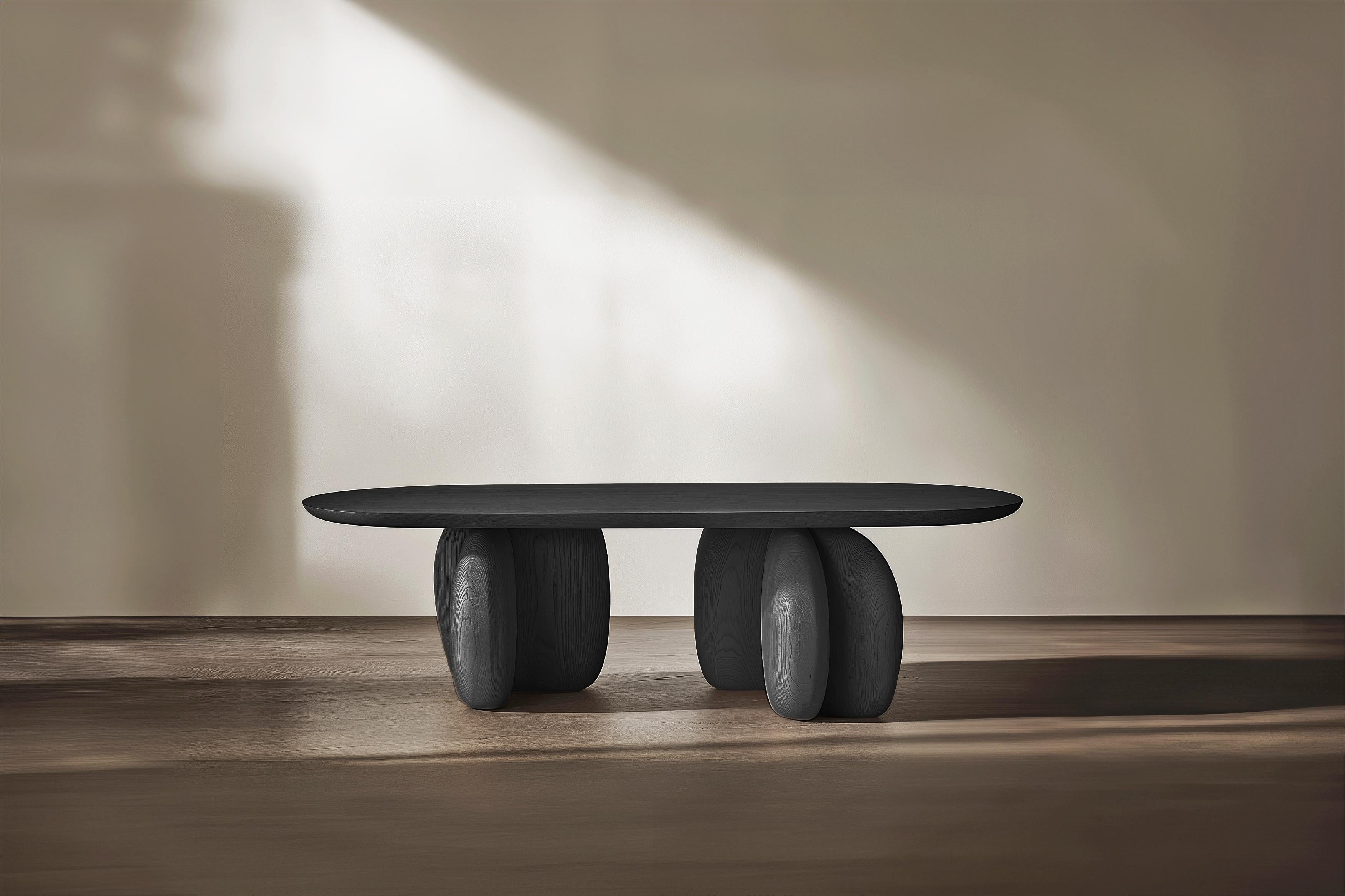 XXIe siècle et contemporain Table basse ronde Serie 52 - Sereno by Joel Escalona avec pieds en galets en vente