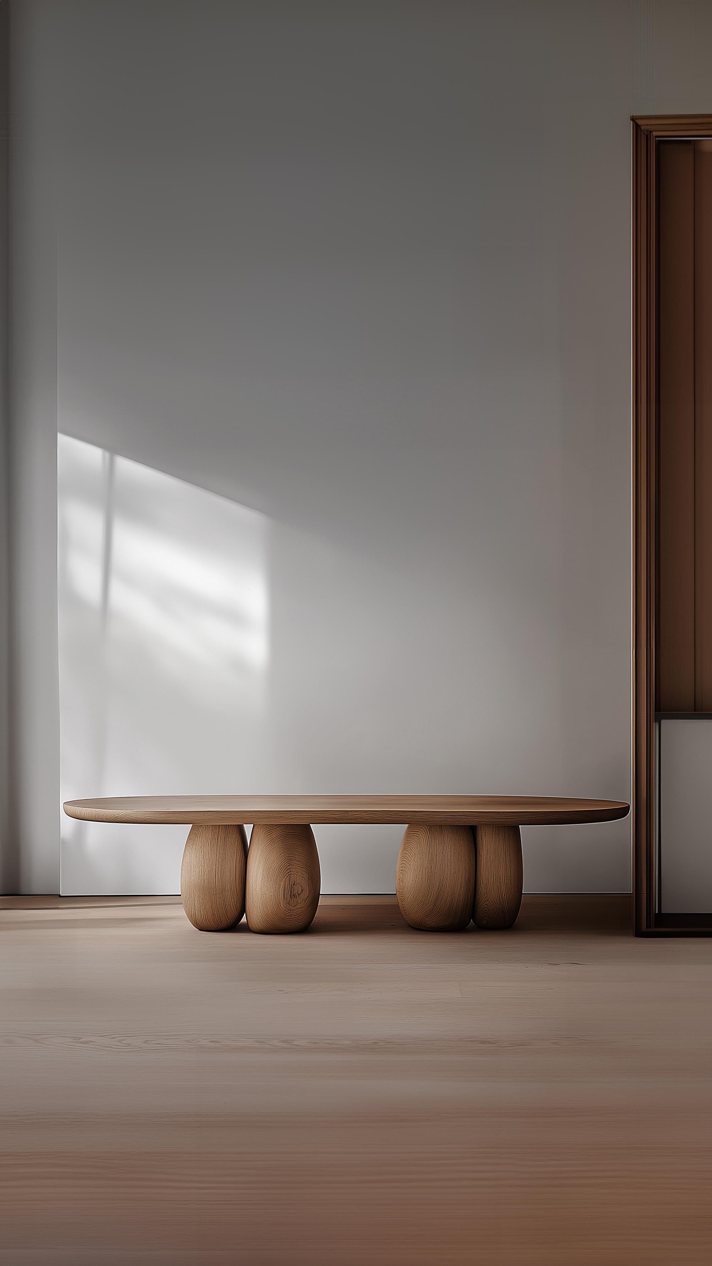 Mexicain Table basse ronde Serie 98 - Sereno by Joel Escalona avec pied sculptural en galet en vente